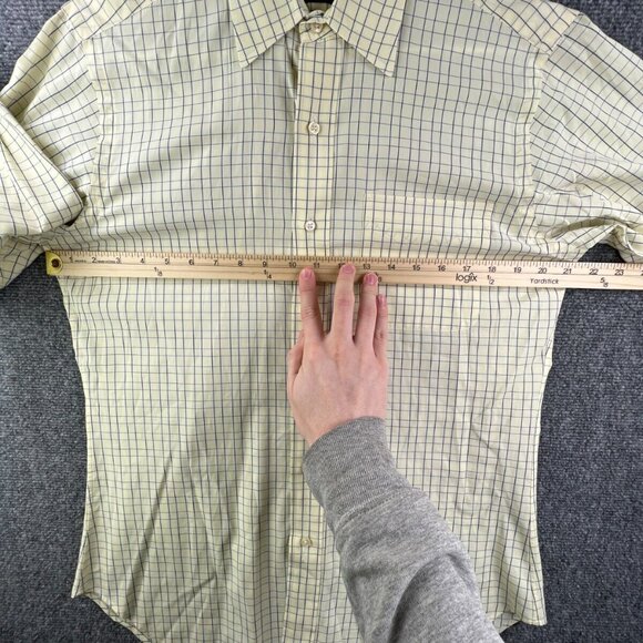 Polo Ralph Lauren Button Up Shirt Men Long Sleeve Yellow Blue 14.5 32/33 Andrew - Picture 5 of 15